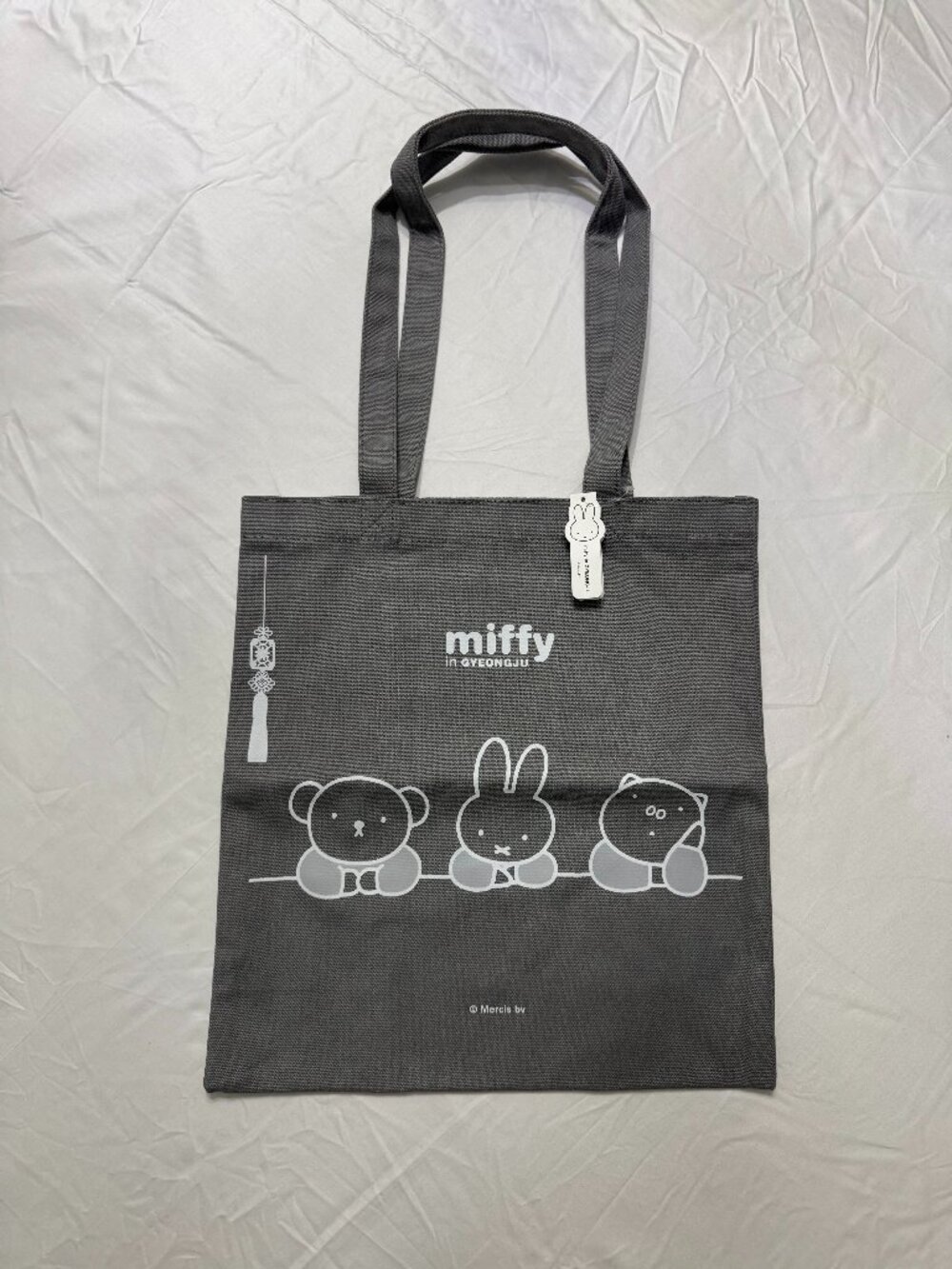 NWT Miffy "In Gyeongju" Grey Canvas Tote Bag — Unisex (Limited Edition)